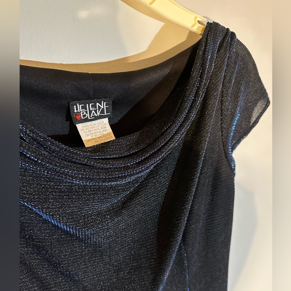 VINTAGE METALLIC BLUE THREADED COCKTAIL SHORT DRESS